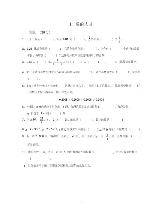 精品小升初数学总复习专项试题(10套)