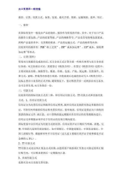 进出口贸易操作流程