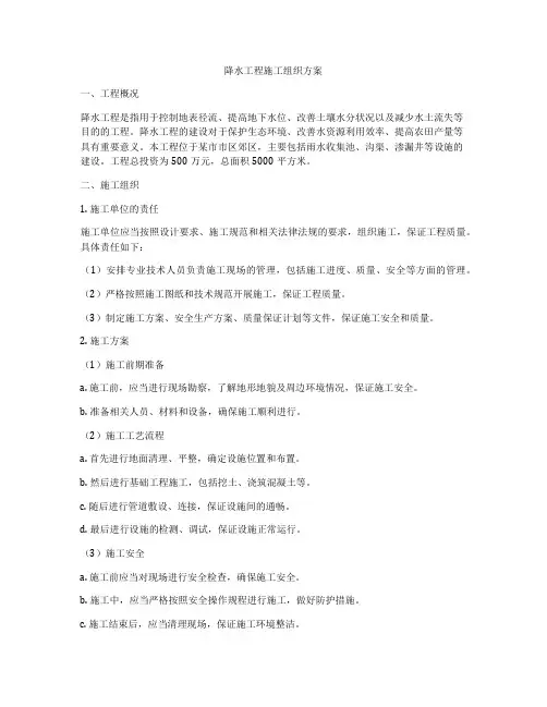 降水工程施工组织方案