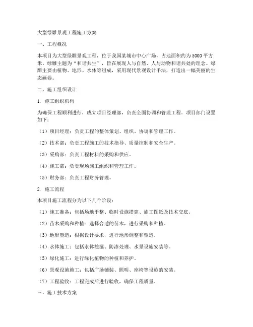 大型绿雕景观工程施工方案
