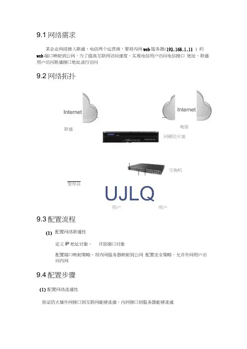 联想网御PowerV系列配置案例集9(双出口端口映射配置案例)