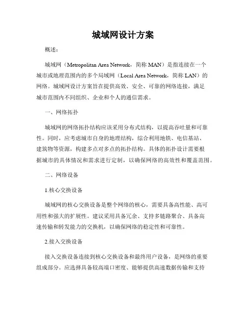 城域网设计方案