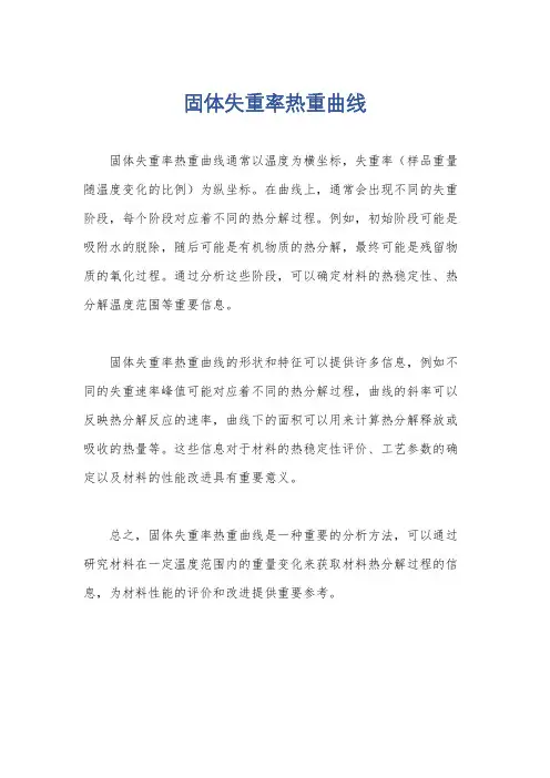 固体失重率热重曲线