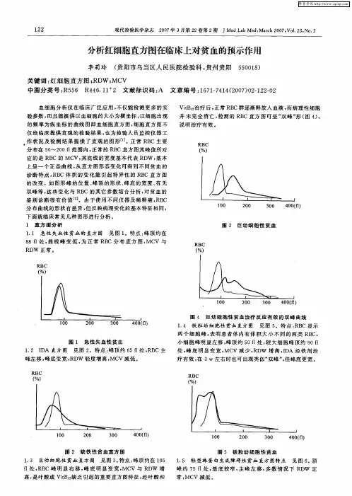 分析红细胞直方图在临床上对贫血的预示作用