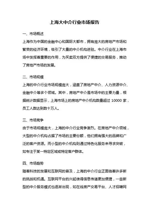 上海大中介行业市场报告