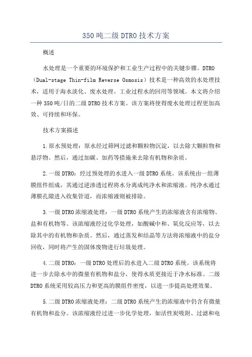 350吨二级DTRO技术方案