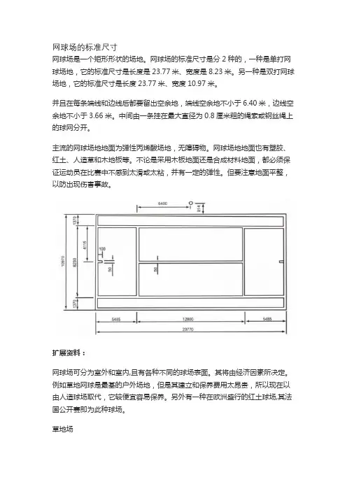 网球场的标准尺寸