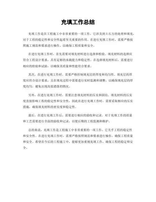充填工作总结