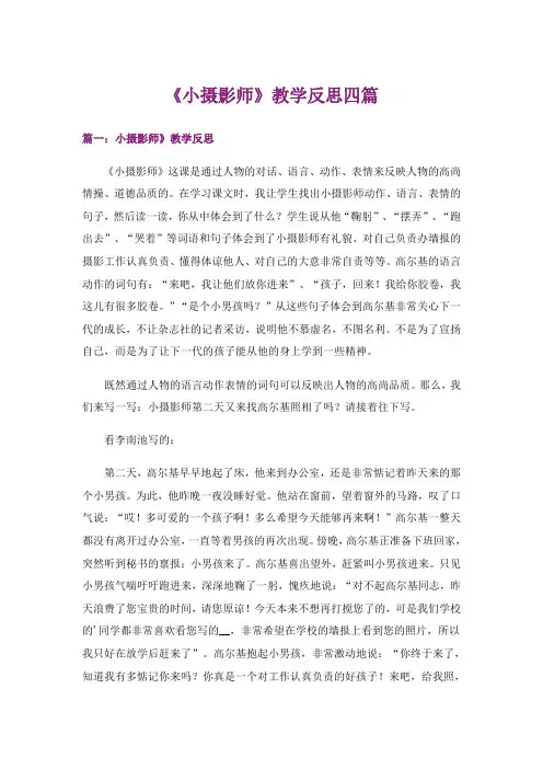 《小摄影师》教学反思四篇