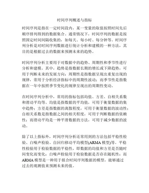 时间序列概述与指标
