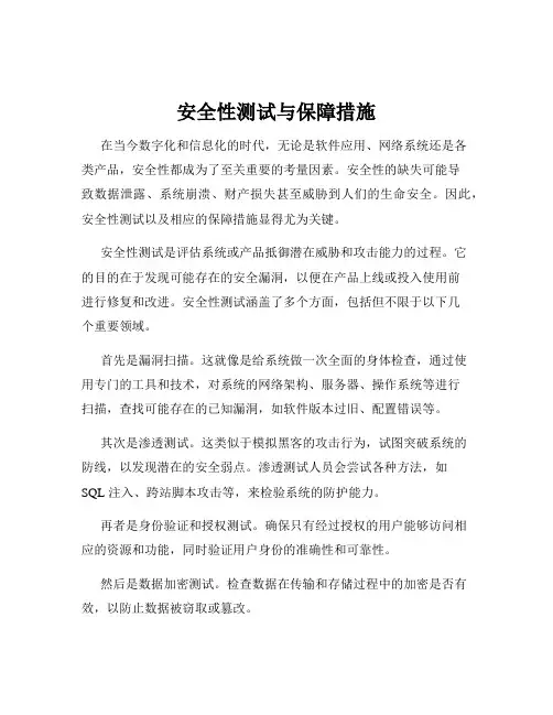 安全性测试与保障措施