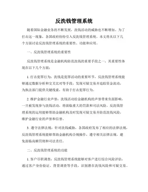 反洗钱管理系统