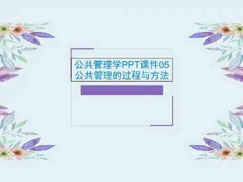 公共管理学PPT课件05公共管理的过程与方法