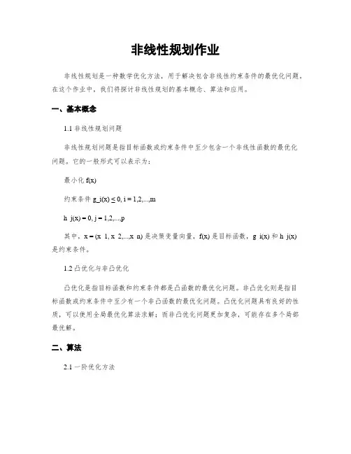 非线性规划作业