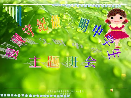 遵规守纪做文明中学生主题班会幻灯片PPT