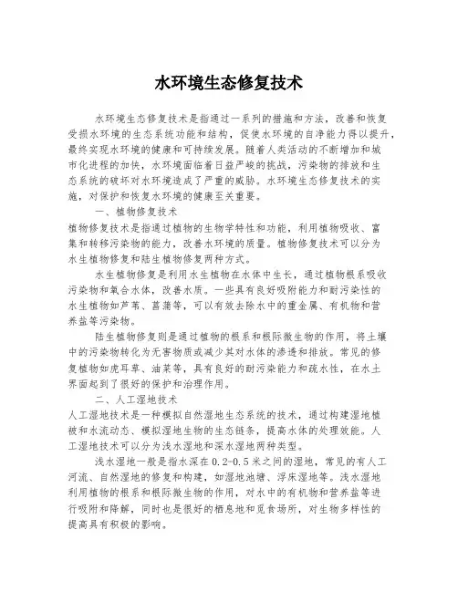 水环境生态修复技术
