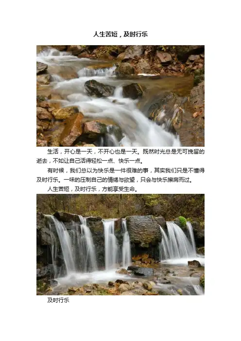 人生苦短，及时行乐