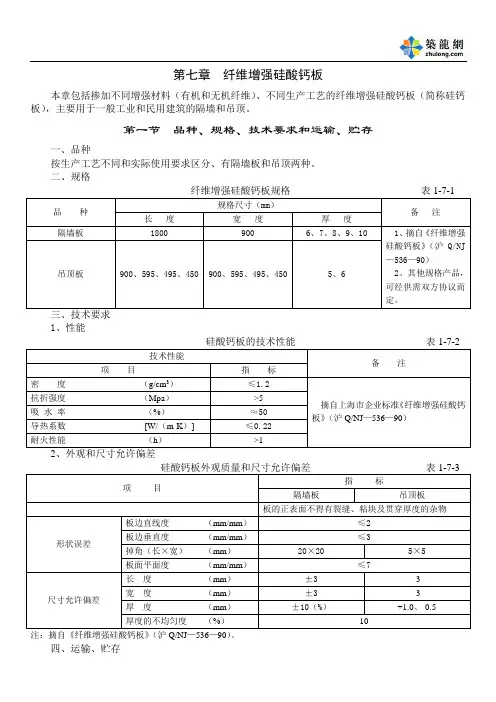 第七章 纤维增强硅酸钙板