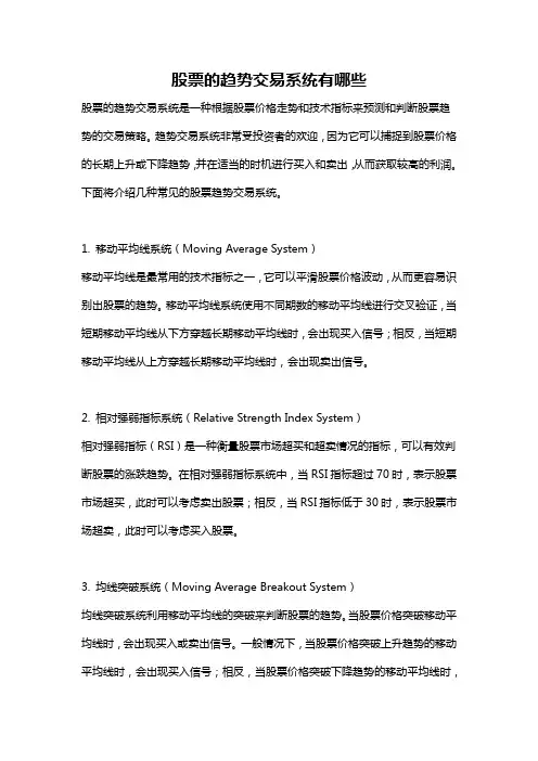 股票的趋势交易系统有哪些