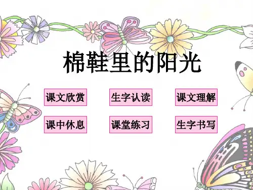 棉鞋里的阳光PPT教学课件