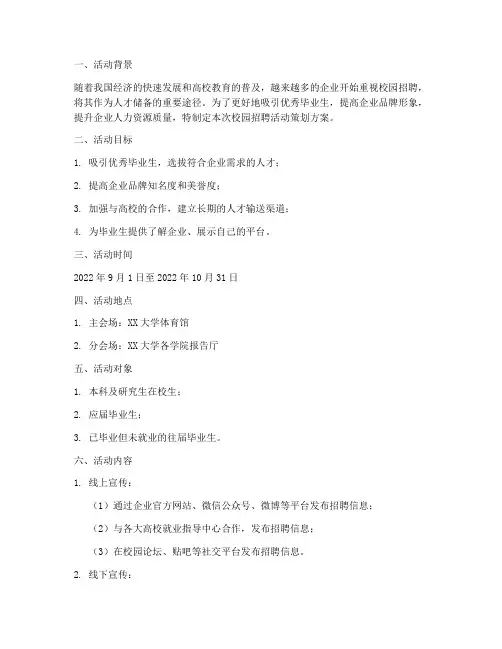 校园招聘活动策划方案模板