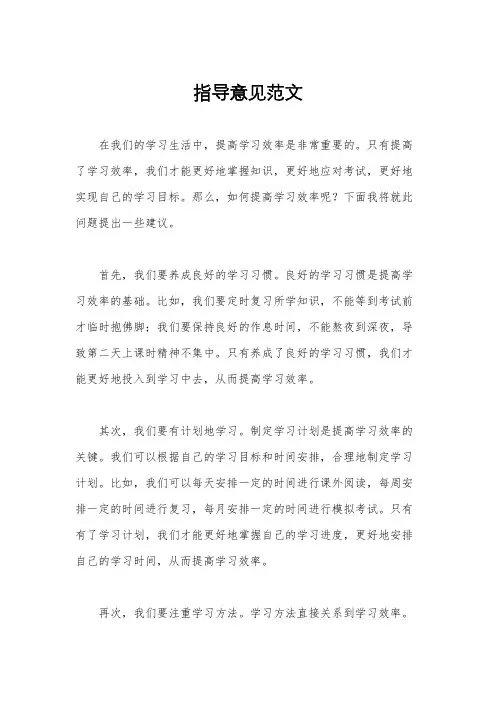 指导意见范文