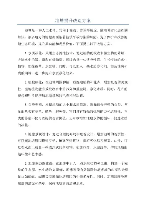 池塘提升改造方案