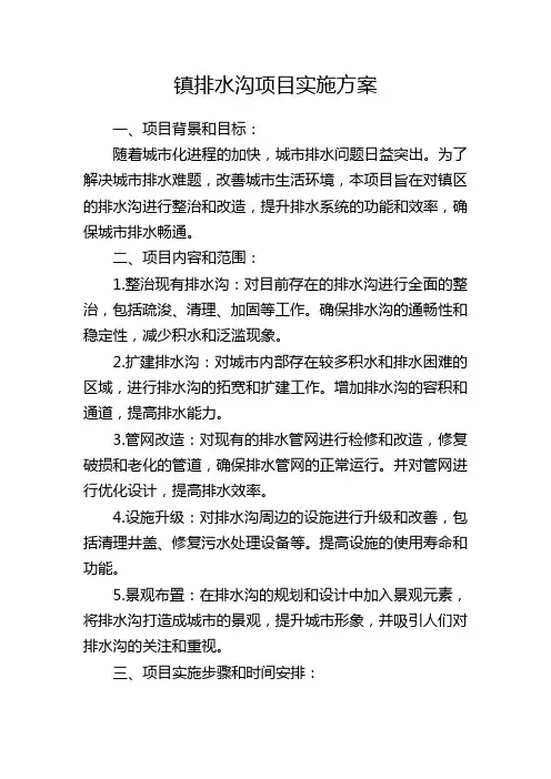 镇排水沟项目实施方案