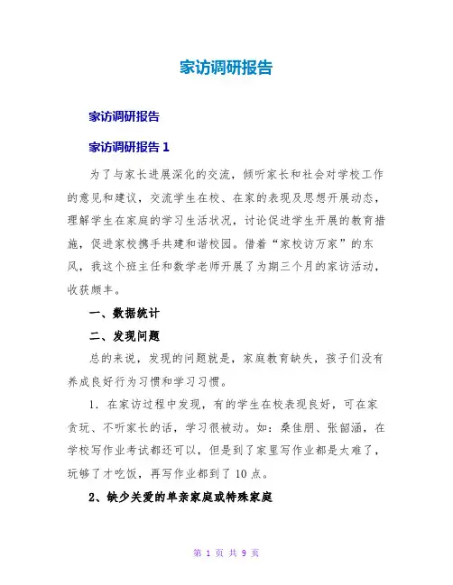 家访调研报告