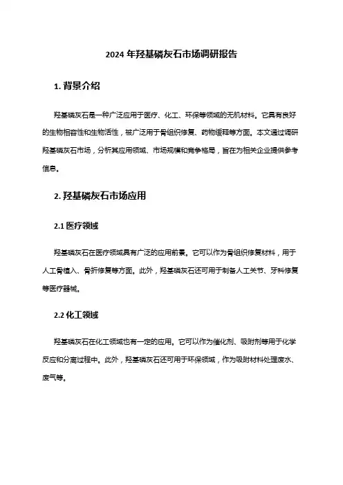 2024年羟基磷灰石市场调研报告