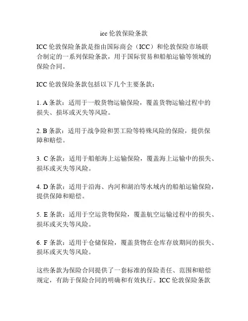 icc伦敦保险条款