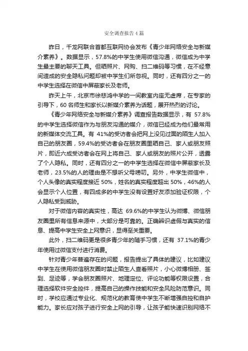 安全调查报告4篇_调查报告_