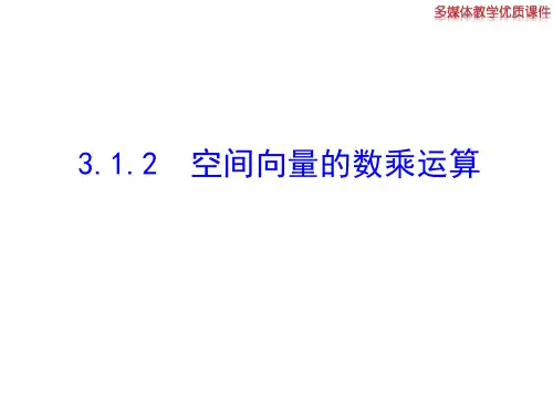 高二数学人教A版选修2-1课件：3.1.2 空间向量的数乘运算(共25张ppt) 