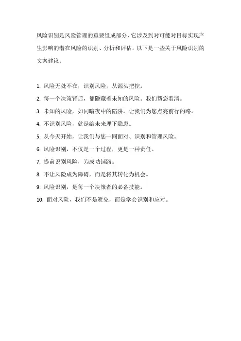 风险识别文案