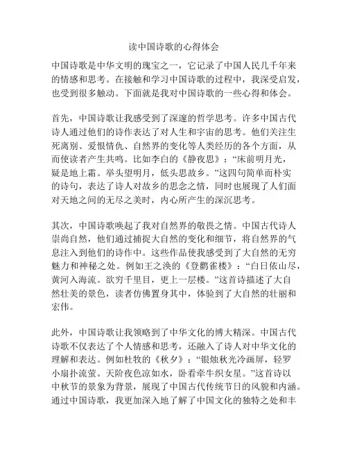 读中国诗歌的心得体会