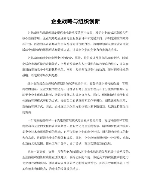 企业战略与组织创新