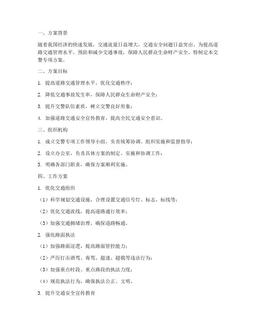 交警专项方案模板