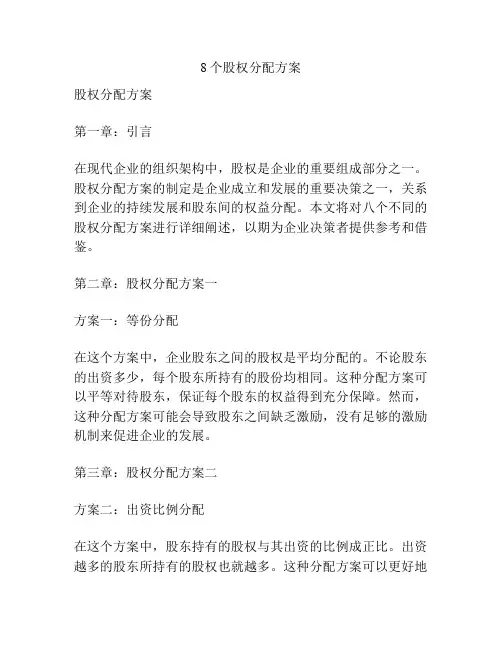 8个股权分配方案