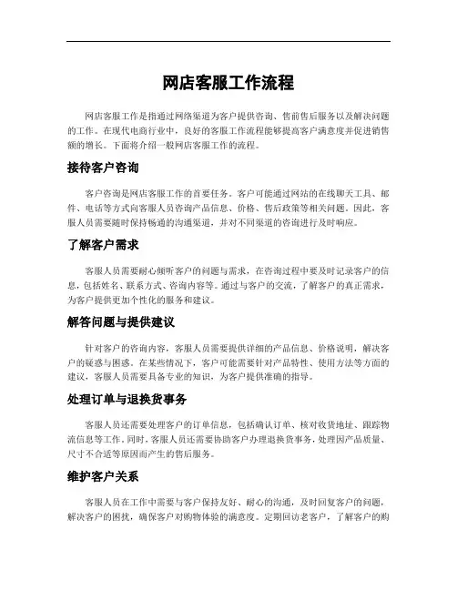 网店客服工作流程