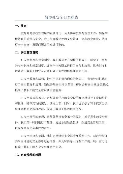 教导处安全自查报告