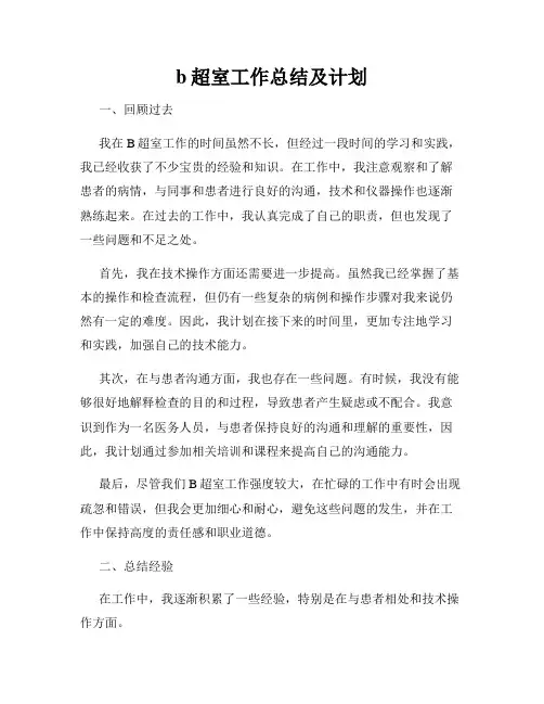 b超室工作总结及计划