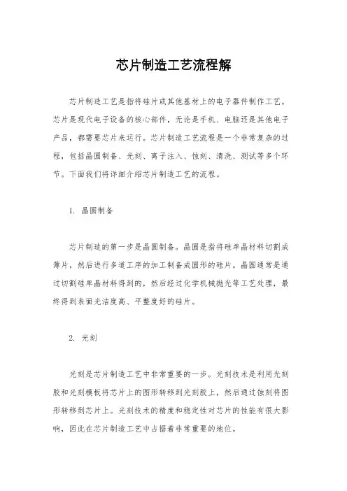 芯片制造工艺流程解