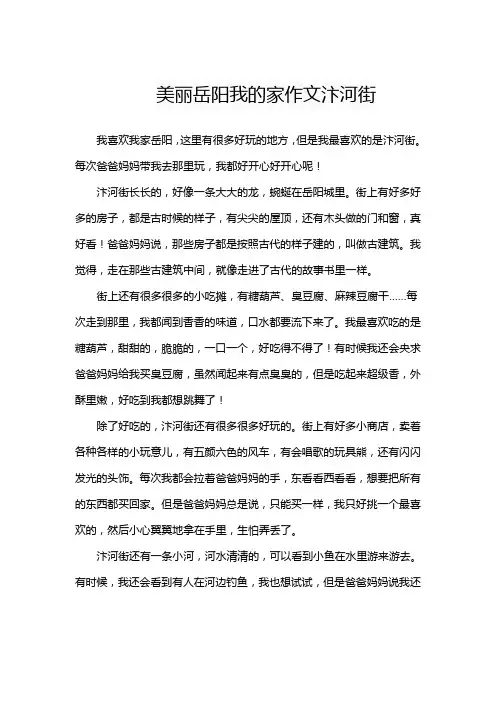 美丽岳阳我的家作文汴河街