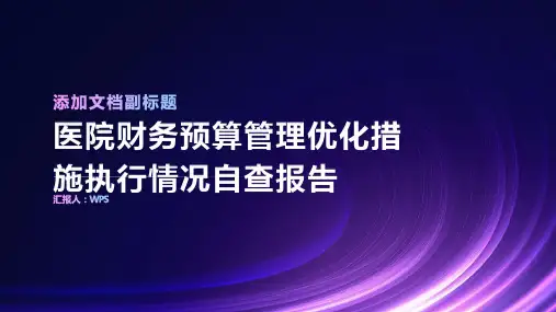 医院财务预算管理优化措施执行情况自查报告