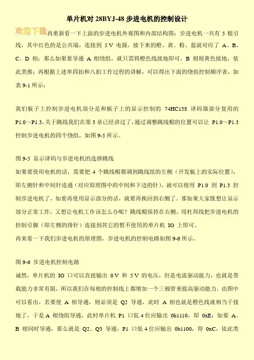 单片机对28BYJ-48步进电机的控制设计