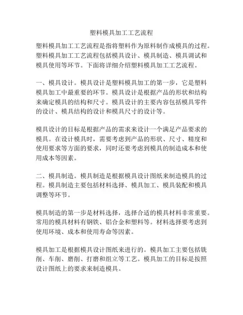 塑料模具加工工艺流程