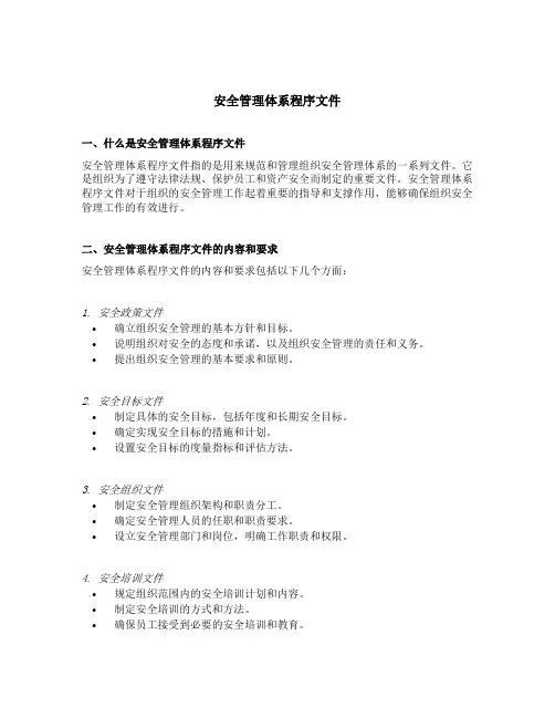 安全管理体系程序文件