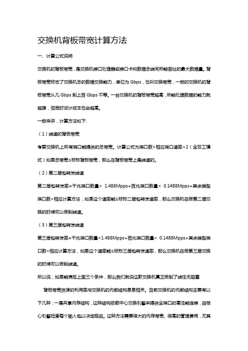 交换机背板带宽计算方法
