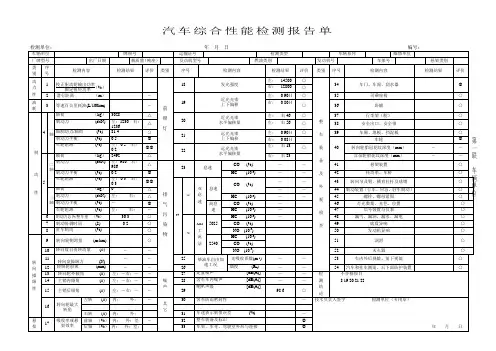 汽车综合性能检测报告单