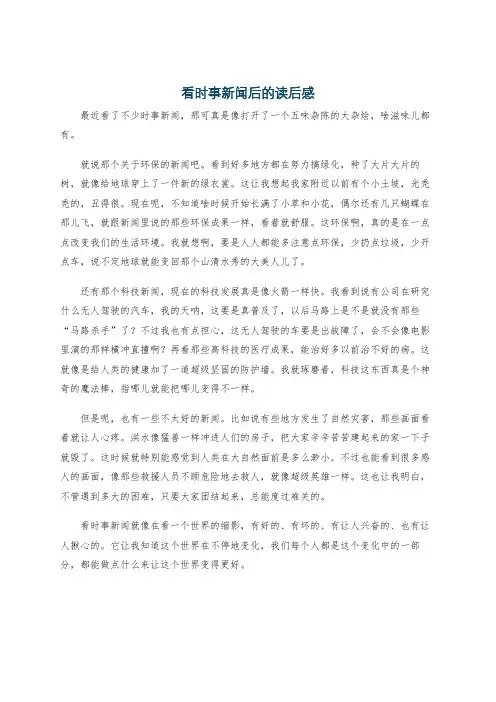 看时事新闻后的读后感